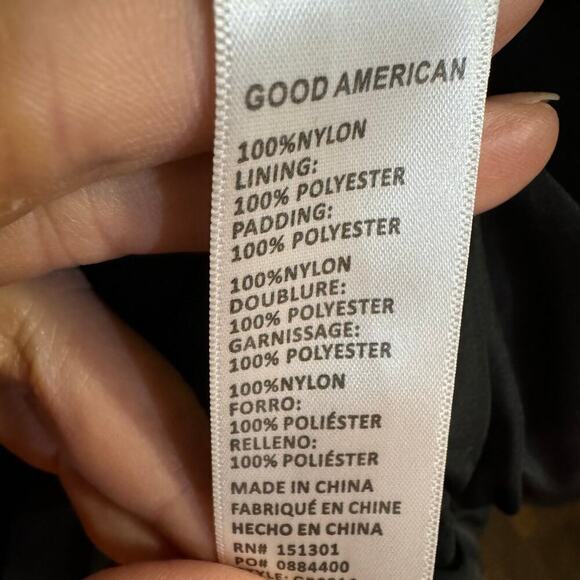 GOOD AMERICAN Hooded Puffer Jacket In Black Heavyweight Removable Hood Size XL - Picture 7 of 8